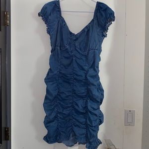 Women’s Ruched blue jean dress